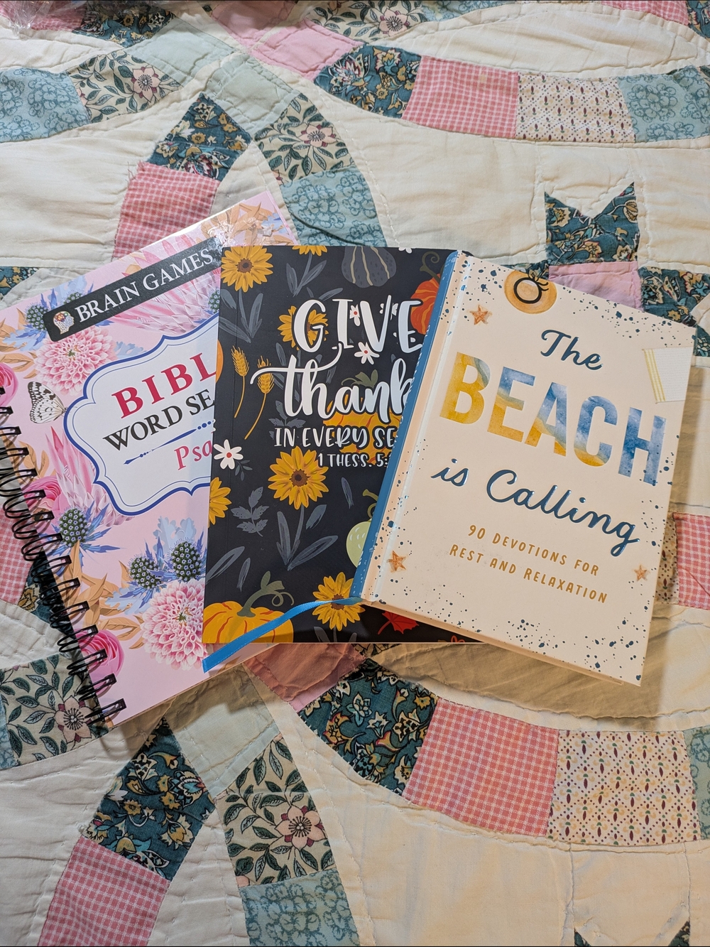 Set Of 3 Books. Devotional, Note Book & Wor Search